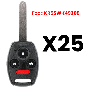 Honda 4 Button Remote Head Key Fcc KR55WK49308 Pn 35118-TA0-A00 Pack Of 25