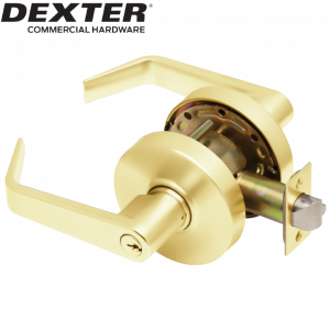 DEXTER Grade 2 Classroom Cylindrical Lock Bright Brass Finish