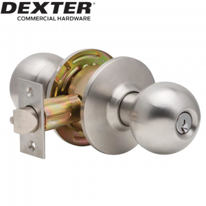 DEXTER Grade 2 Entry Office Cylindrical Knob Lock Satin Stainless Steel Finish