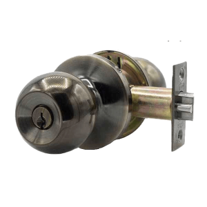 Maxtech Grade 3 Entrance Cylindrical Knob Lock Set 2-34” And 2-38 DarkAntique Brass (KW1)