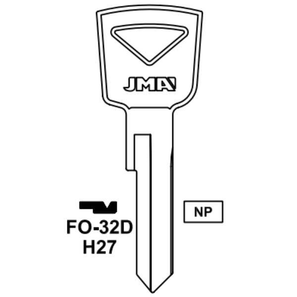 JMA Ford Lincoln Merc FO-32D H27 1127DP Mechanical Key