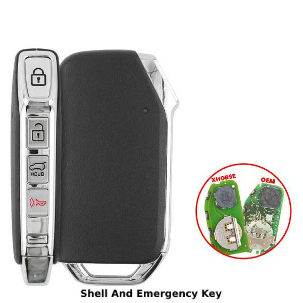 Kia Smart Remote Shell 3+1 Buttons Sedan Trunk for Xhorse Board XZKA82EN and OEM 6A Type(Lock Unlock Suv Trunk Panic)