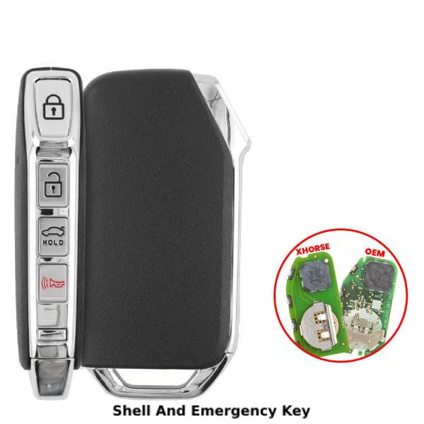 Kia Smart Remote Shell 3+1 Buttons Sedan Trunk for Xhorse Board XZKA82EN and OEM 6A Type(Lock Unlock Trunk Panic)