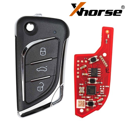 Xhorse Universal Flip Wired Remote Key Lexus Style 2nd Generation 3 Button XKLKS2EN (New Version of XKLKS0EN)