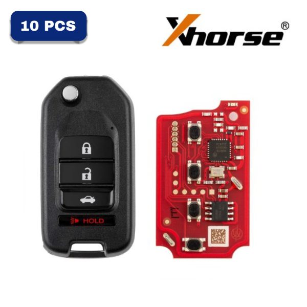 Xhorse VVDI Key Tool VVDI2 Wire Flip Remote Key 4 Buttons Honda Type XKHO21EN Pack Of 10