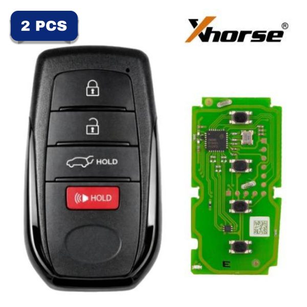 Xhorse Toyota XM38 Smart Key 4D 8A 4A All In One With Key Shell 4 Suv Button Supports Rewrite XSTO01EN Pack Of 2