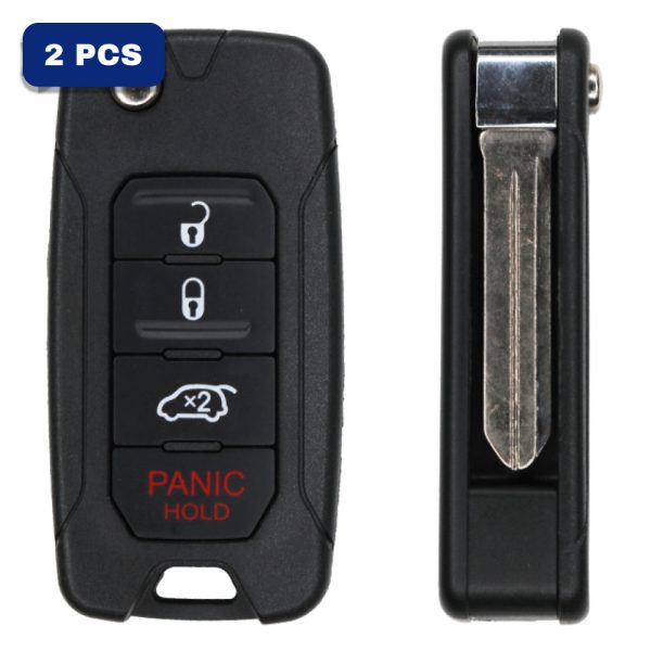 Chrysler / Dodge / Jeep 3-button Remote Head Key – FCC OHT692427AA – Chip Philips ID46 – PN 68273343 56040652 04589341 05175786 05175815 05175817 05191964 55364672 56040649 56040652 56040669 68000603 Pack Of 2