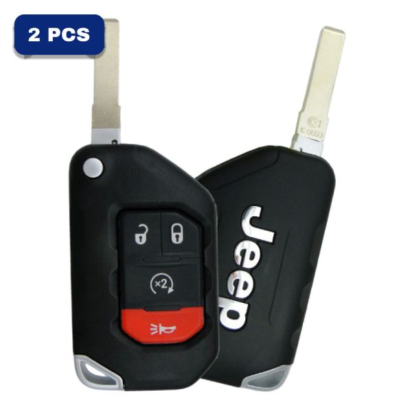 Jeep Wrangler 4 Button Flip Key Fcc OHT1130261 Pn 68416784 AA (OEM) Pack Of 2