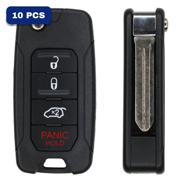 Chrysler / Dodge / Jeep 3-button Remote Head Key – FCC OHT692427AA – Chip Philips ID46 – PN 68273343 56040652 04589341 05175786 05175815 05175817 05191964 55364672 56040649 56040652 56040669 68000603 Pack Of 10