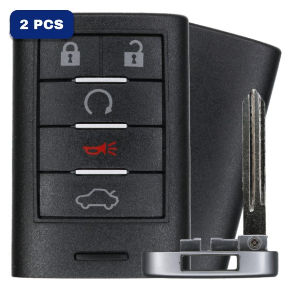 2008-2014 Cadillac 5-Button Smart Key Fob FCC M3N5WY7777A Part number 25943676 (AFTERMARKET) Pack Of 2
