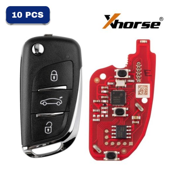 Xhorse VVDI Key Tool VVDI2 Wire Flip Remote Key 3 Button XKDS20EN Pack Of 10