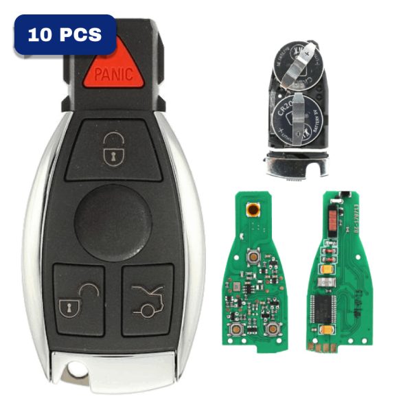 Mercedes Benz Fobik Remote Key Fcc IYZ-3312 With 2 Batteries (K4L) Pack Of 10