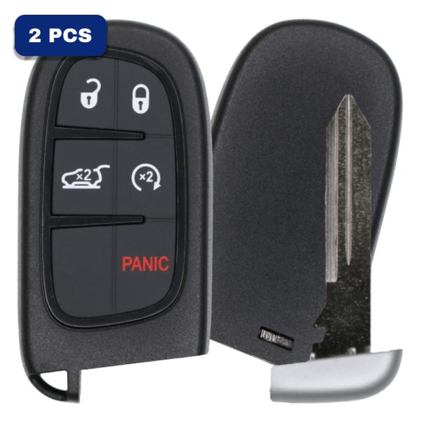 Jeep 5 Button Proximity Smart Key Fcc GQ4-54T Pn 68141580 AC Pack Of 2