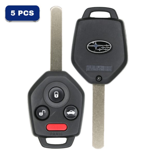 Subaru 4-button Remote Head Key – FCC CWTWB1U811 – Chip Texas 4D60 / Subaru G family – PN 57497-AJ10A Pack Of 5