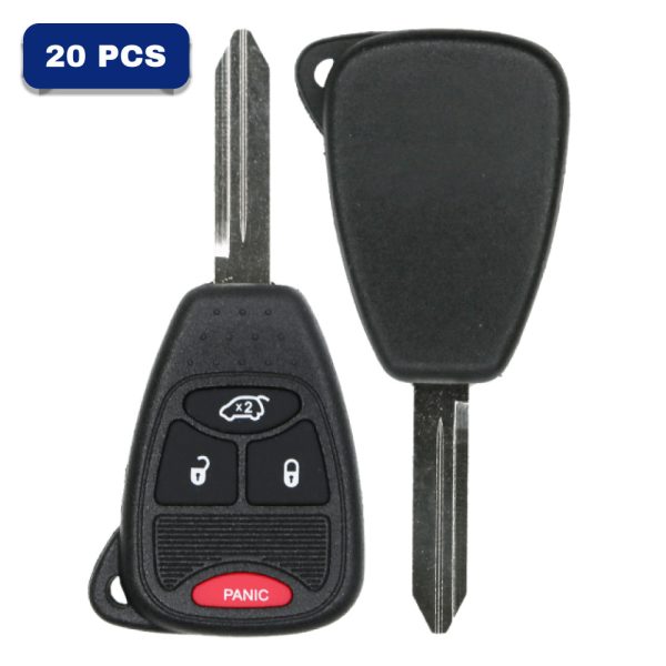 Chrysler / Dodge / Jeep 3-button Remote Head Key – FCC OHT692427AA – Chip Philips ID46 – PN 68273343 56040652 04589341 05175786 05175815 05175817 05191964 55364672 56040649 56040652 56040669 68000603 Pack Of 20