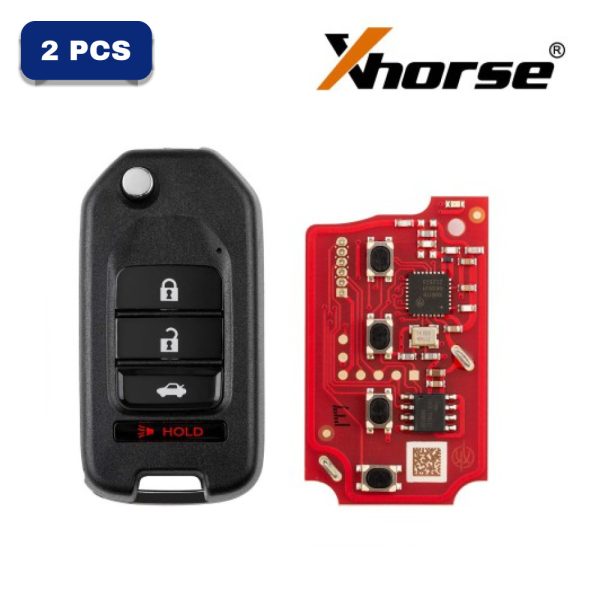 Xhorse VVDI Key Tool VVDI2 Wire Flip Remote Key 4 Buttons Honda Type XKHO21EN Pack Of 2