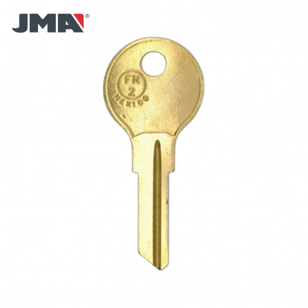 JMA FR-11DE FR2 L54G 6-Wafer Fort CompX Cabinet Key Blank - Brass