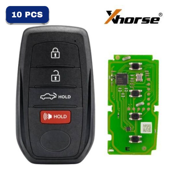 Xhorse Toyota XM38 Smart Key 4D 8A 4A All In One With Key Shell 4 Button Supports Rewrite XSTO01EN Pack Of 10