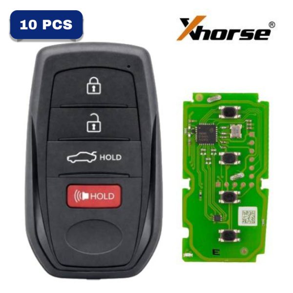 Xhorse Toyota XM38 Smart Key 4D 8A 4A All In One With Key Shell 4 Sedan Button Supports Rewrite XSTO01EN Pack Of 10