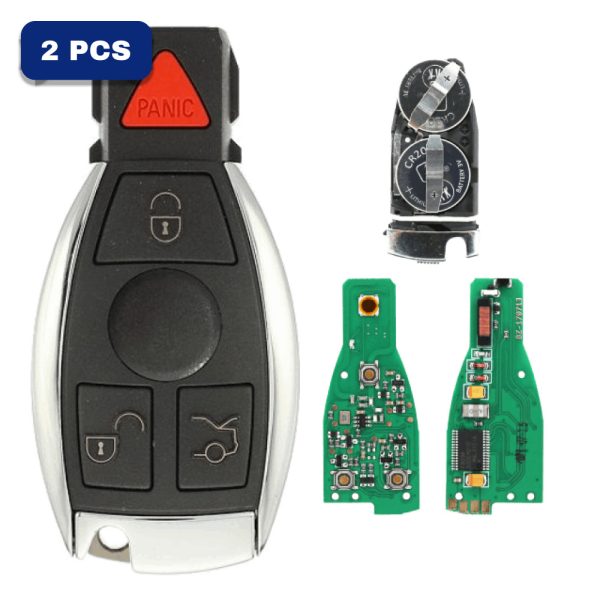 Mercedes Benz Fobik Remote Key Fcc IYZ-3312 With 2 Batteries (K4L) Pack Of 2