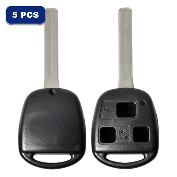 3 Button Remote Head Key Shell For Lexus Long Blade Pack Of 5