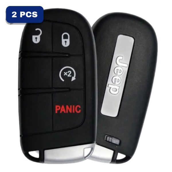 2014-2022 Jeep 4-Button Smart Key Fob FCC M3N-40821302 M3N40821302 Part number 68143500 68143500AC (OEM) Pack Of 2