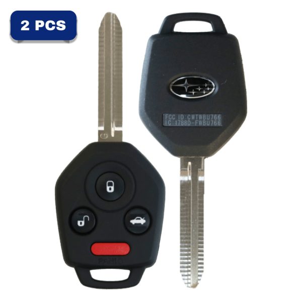 Subaru 4-button Remote Head Key – FCC CWTWB1U811 – Chip Texas 4D62 / 80-bit Subaru G – PN 57497-AL00A / 57497-FJ020 / 57497-FJ021 / 57497-FJ230 Pack Of 2