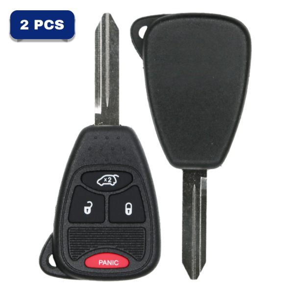 Chrysler / Dodge / Jeep 3-button Remote Head Key – FCC OHT692427AA – Chip Philips ID46 – PN 68273343 56040652 04589341 05175786 05175815 05175817 05191964 55364672 56040649 56040652 56040669 68000603 Pack Of 2