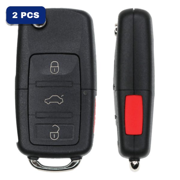 Volkswagen 4 Button Remote Flip Key Fcc 1J0959753T Pn NBG8137T Pack Of 2